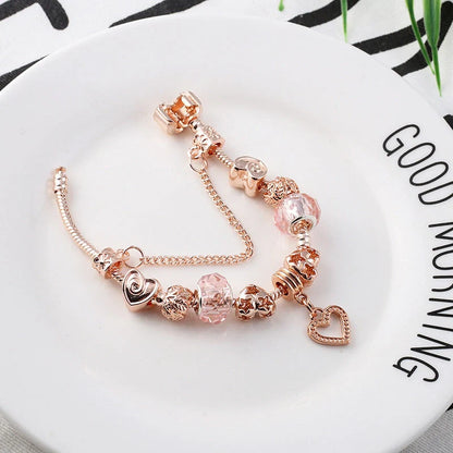 Stylish rose gold geometric bracelet for women, elegant jewellery accessory