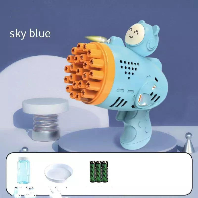 Luminous Bubble Gun Gatling Electric Toy for Children - Green, Yellow, Blue
