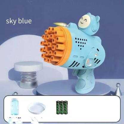Luminous Bubble Gun Gatling Electric Toy for Children - Green, Yellow, Blue