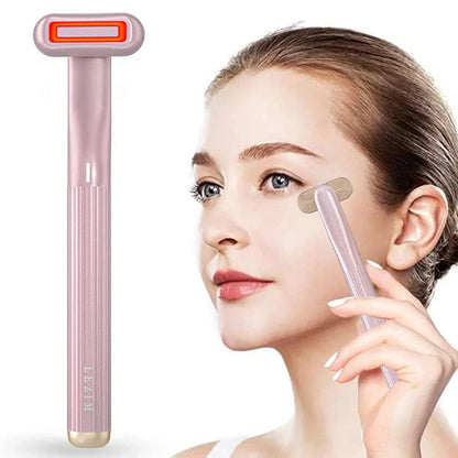 360 Degrees Rotary Eye Massage Wand with red LED light therapy and therapeutic warmth