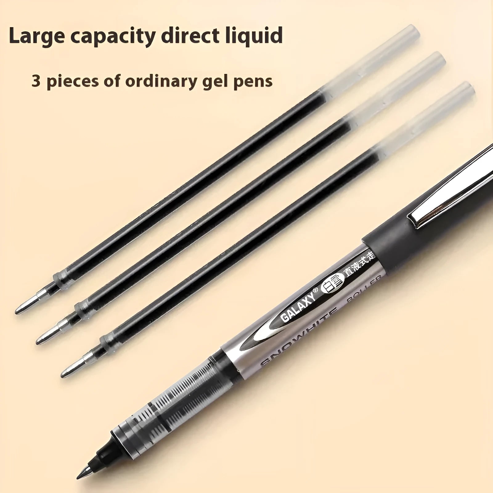 Pack of 12 water-based quick-drying signature pens with 0.5mm tips in assorted ink colours.