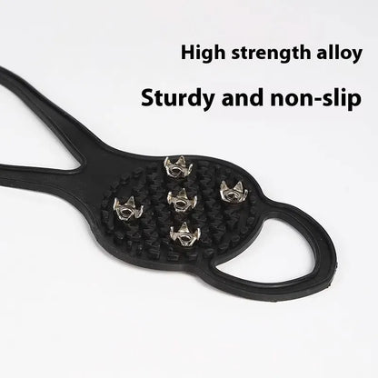 Five-tooth non-slip shoe covers, free size 35-43 universal, for snow and ice in winter and spring