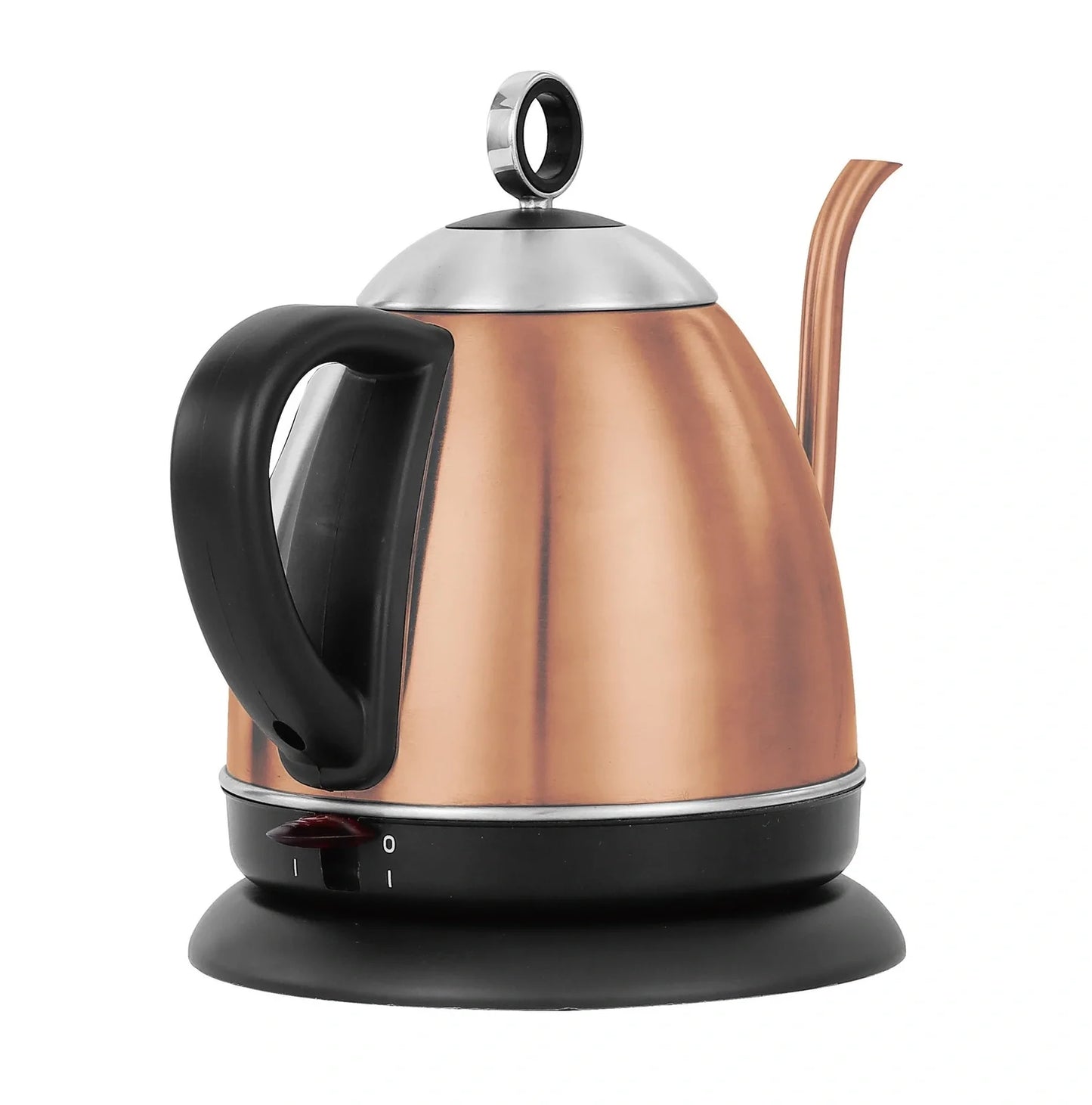 1L stainless steel kettle in gold with touch controls, auto shut-off, and 1.0L capacity for quick boiling