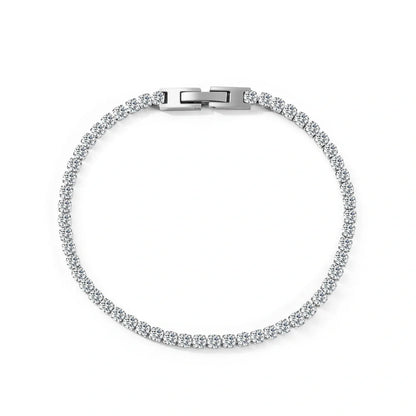 Stainless steel mesh ball chain necklace and bracelet set with geometric design and 3mm zircon inlay