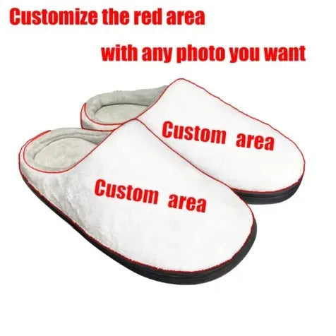 Pattern printed cotton flannel slippers with TPR rubber soles for indoor wear