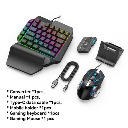 Black Gamwing Jiaying keyboard mouse converter for mobile gaming with USB port