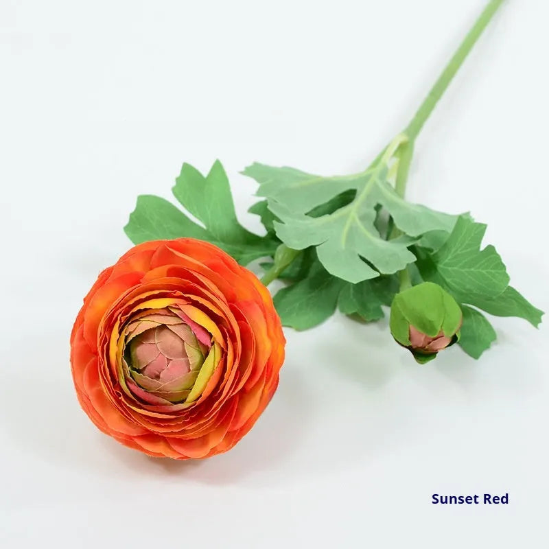 Single stem artificial silk peony flower in a choice of seven colours