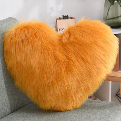 Soft, plush heart-shaped decorative throw pillow covers in various colors for living room and bedroom decor