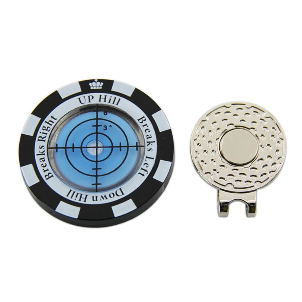 Golf hat clip level measurement tool with position mark green indicator in six colour shell options