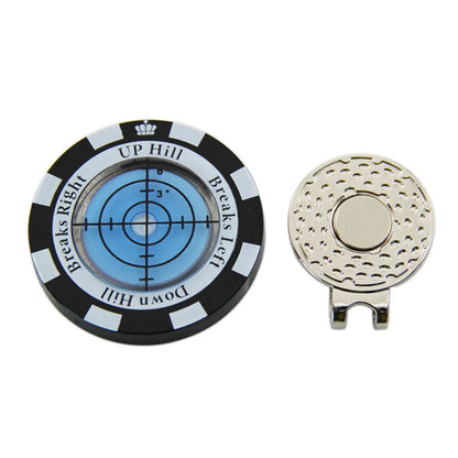 Golf hat clip level measurement tool with position mark green indicator in six colour shell options