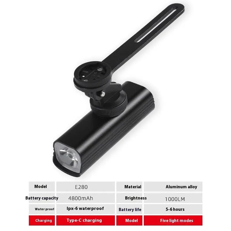 USB rechargeable bicycle headlight and taillight set with mounting bracket for night cycling safety