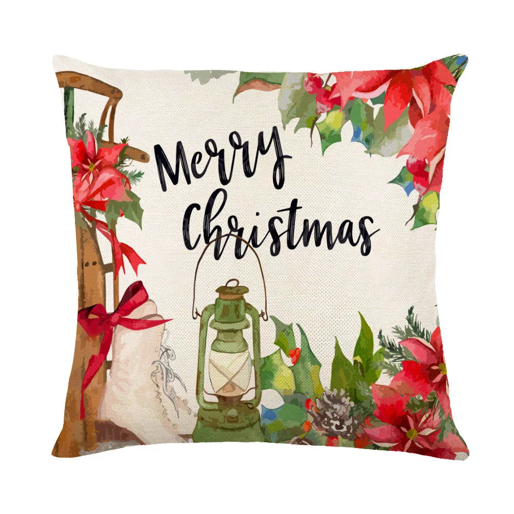 Cozy snowflake throw pillow covers with vibrant holiday designs in multiple color options