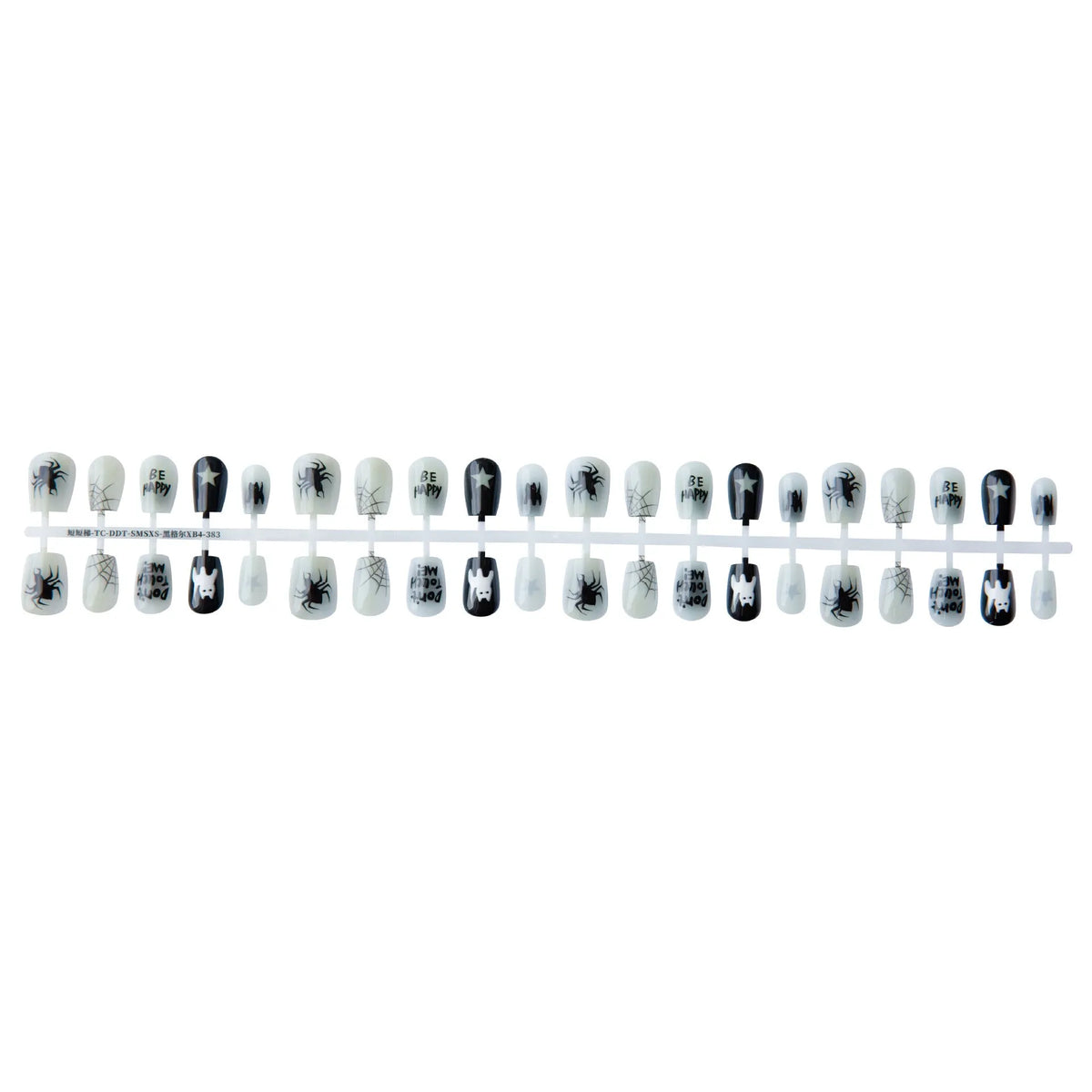 Wansheng YT2 nail stickers in short ladder and long ladder shapes with glossy or frosted sealing layer, 40 pieces per set