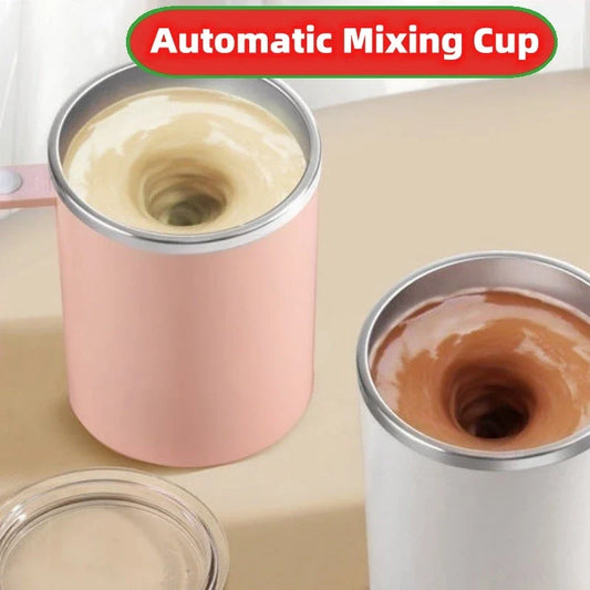 Rechargeable Self-Stirring Travel Mug in multiple color options with magnetic stirrer for hands-free beverage mixing