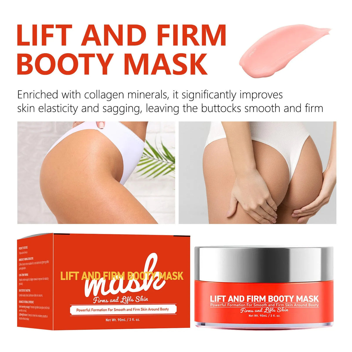 90ml jar of body and neck cream for lifting, tightening and eliminating fat deposits