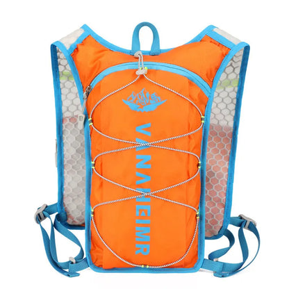Ultra-light waterproof outdoor backpack in streamer orange colour with air pillow belt system