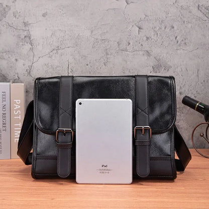 Black Korean-style commuter backpack with anti-theft features and contrast stitching