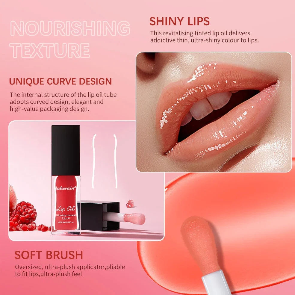 Glow Lip Gloss tube with 8ml capacity showing coral shade and applicator