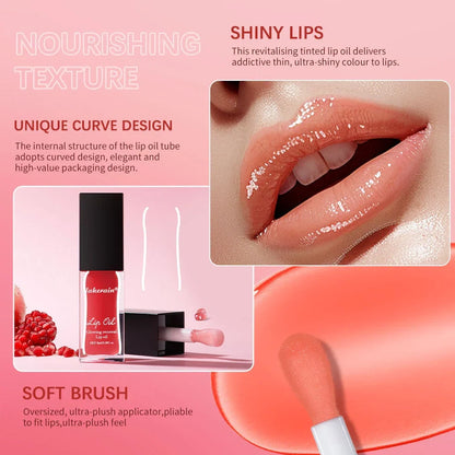 Glow Lip Gloss tube with 8ml capacity showing coral shade and applicator