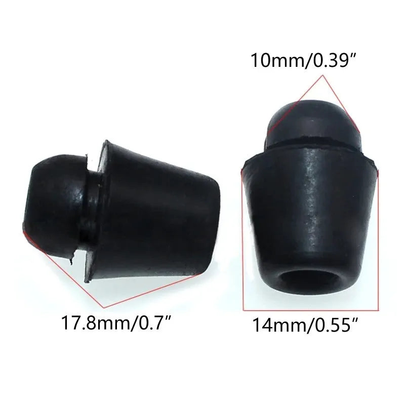 Ten automotive rubber shock absorption buckles in X16 colour for vibration damping