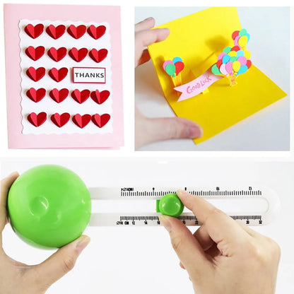 Orange plastic round paper cutter with rotating blade for A3 documents and juvenile use