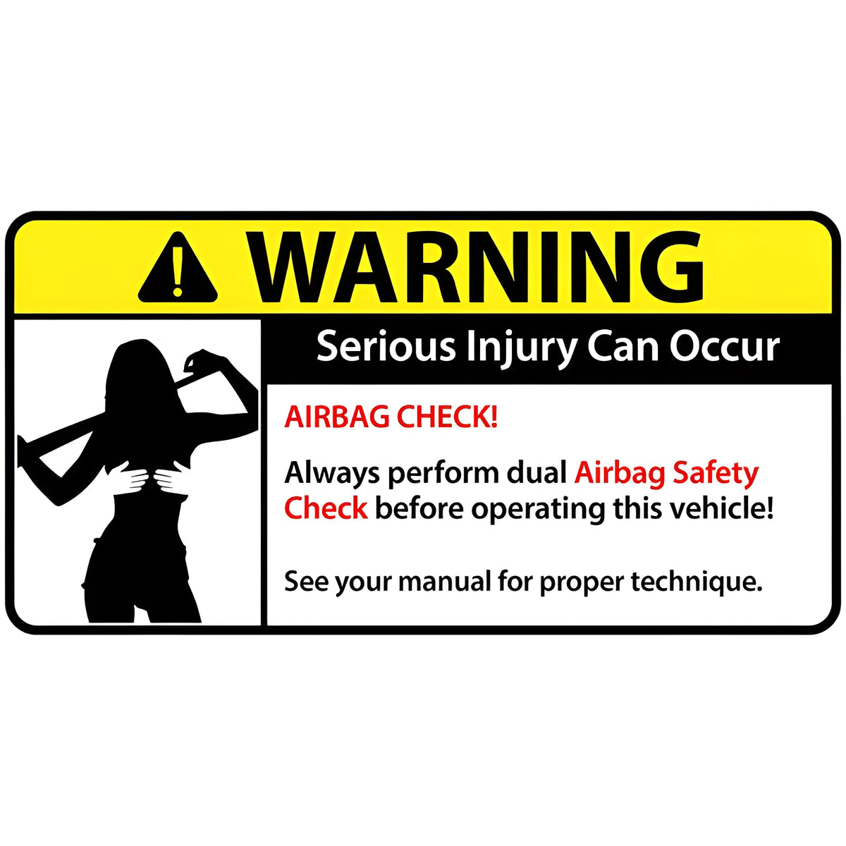 13cm humorous comic design car warning sticker on a vehicle bumper.
