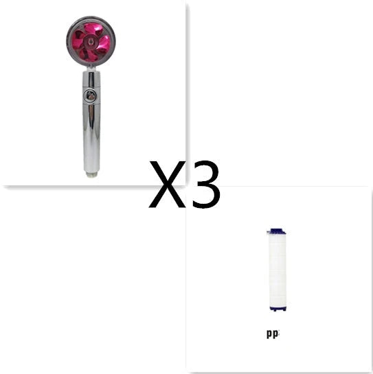 360° Rotating Shower Head with Built-In Fan - Premium ABS Plastic Construction, Water-Saving High-Pressure Spray