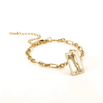 12 Tarot Card Series stainless steel bracelet with 18K gold plating
