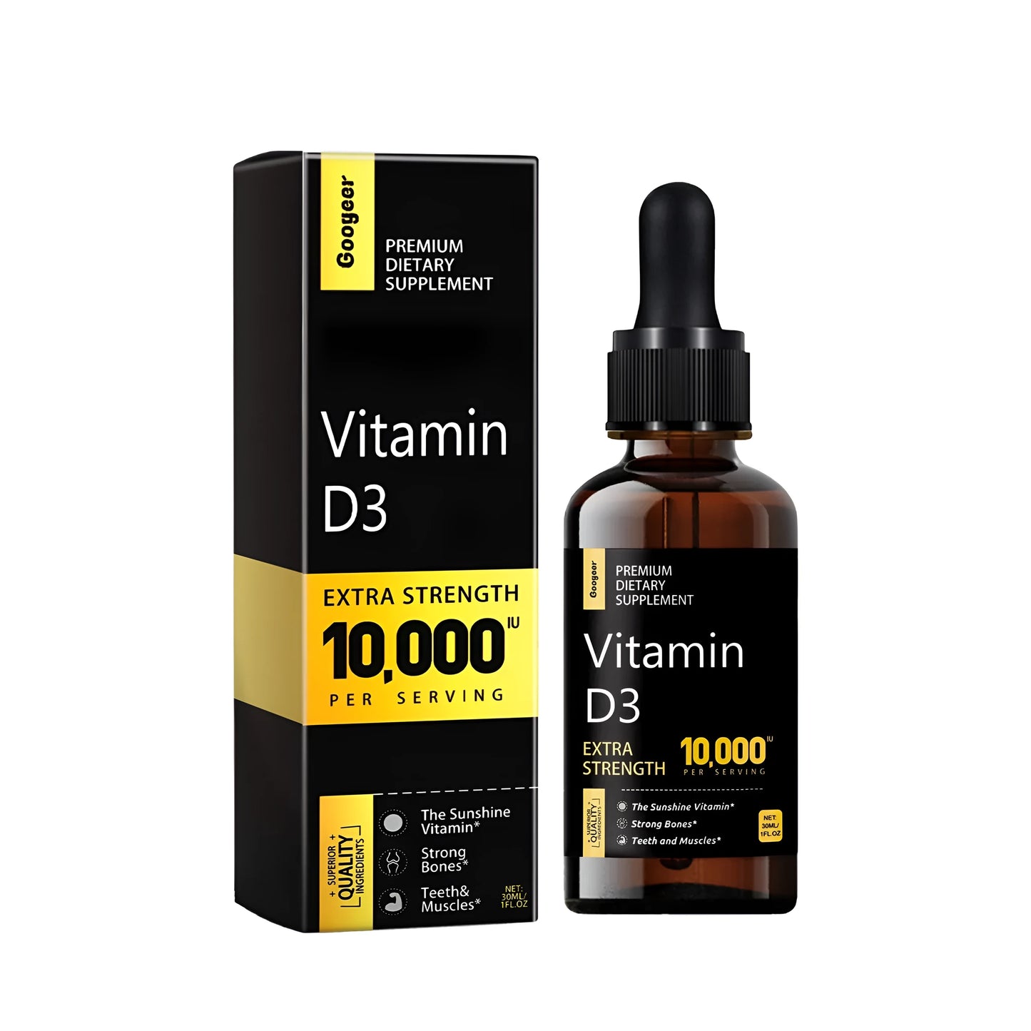 Vitamin D3 and C oral spray supplement tube with green tea and orange extract in PE packaging