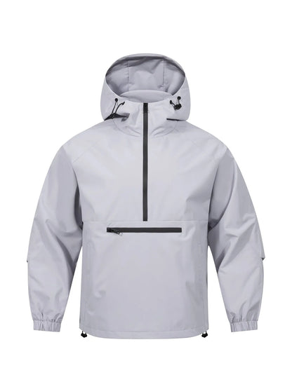 Men's rabbit fur corduroy half-zip hooded sweater jacket in Korean-style loose fit