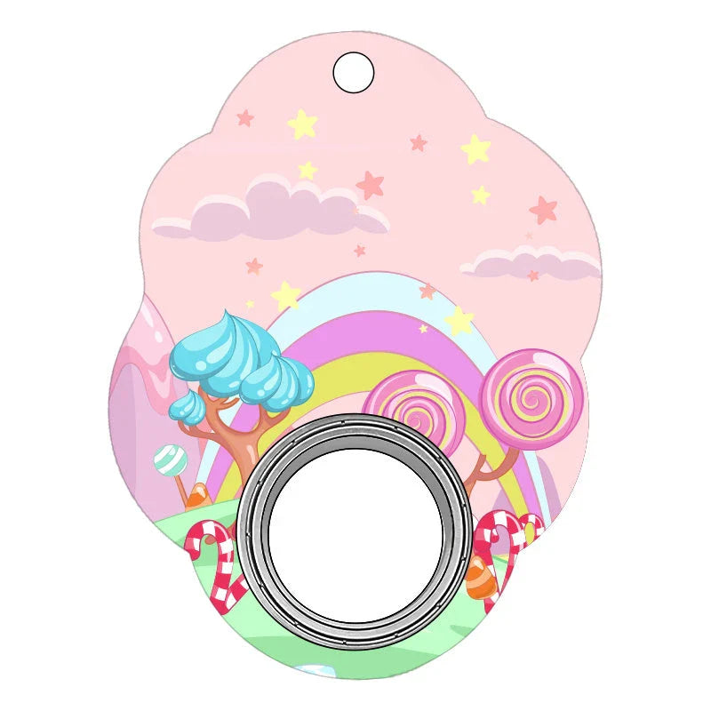 Stylish Fidget Spinner Keychain with Vibrant Designs for Stress and Anxiety Relief