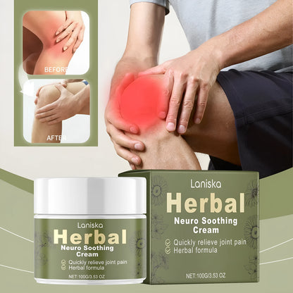 100g container of botanical body care cream with arnica, pepper, and mugwort root ingredients