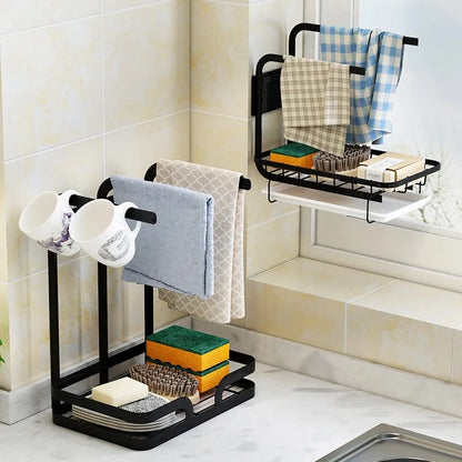 White foldable plastic kitchen draining rack shown in new Chinese style, suitable for wall mounting or desktop use.