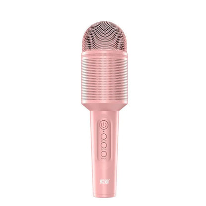 Wireless Bluetooth karaoke microphone in pink, blue or green colour with USB connection option