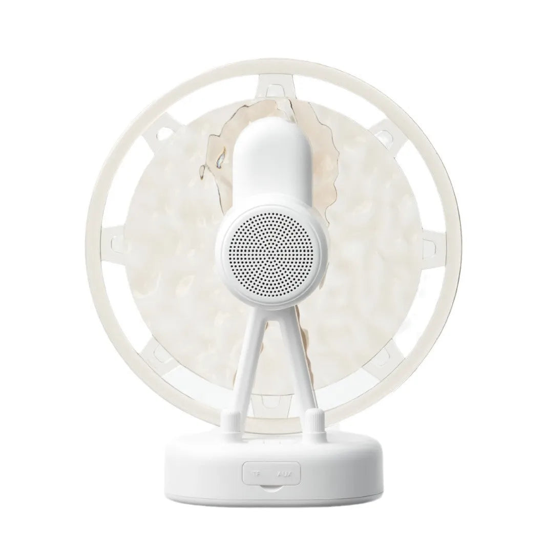 White Ferris wheel Bluetooth speaker with colourful water ripple atmosphere lighting effects