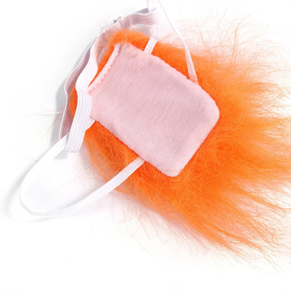Adjustable dog wig for pets in various colours with elastic chin strap