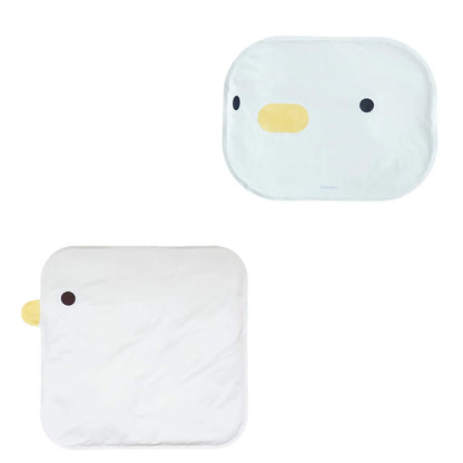 Washable chick-shaped pet cooling mat with non-stick surface for dogs and cats