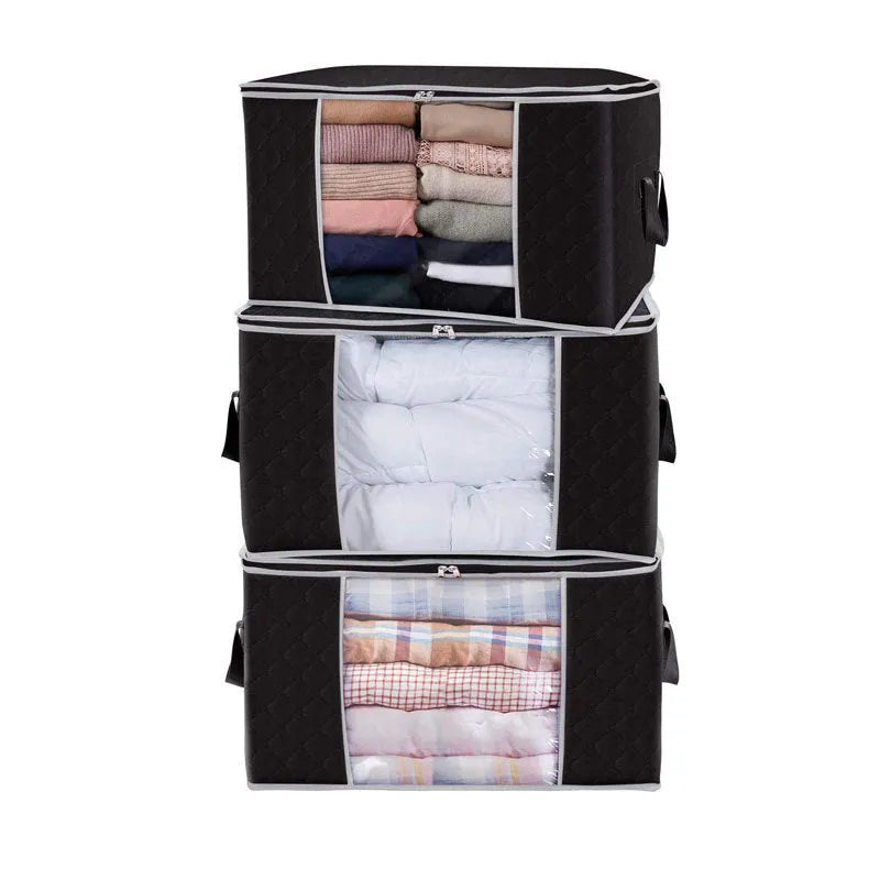 Non-woven storage bag in beige with Japanese handbag design, seal closure, and dimensions 60x40x35cm for quilt organisation