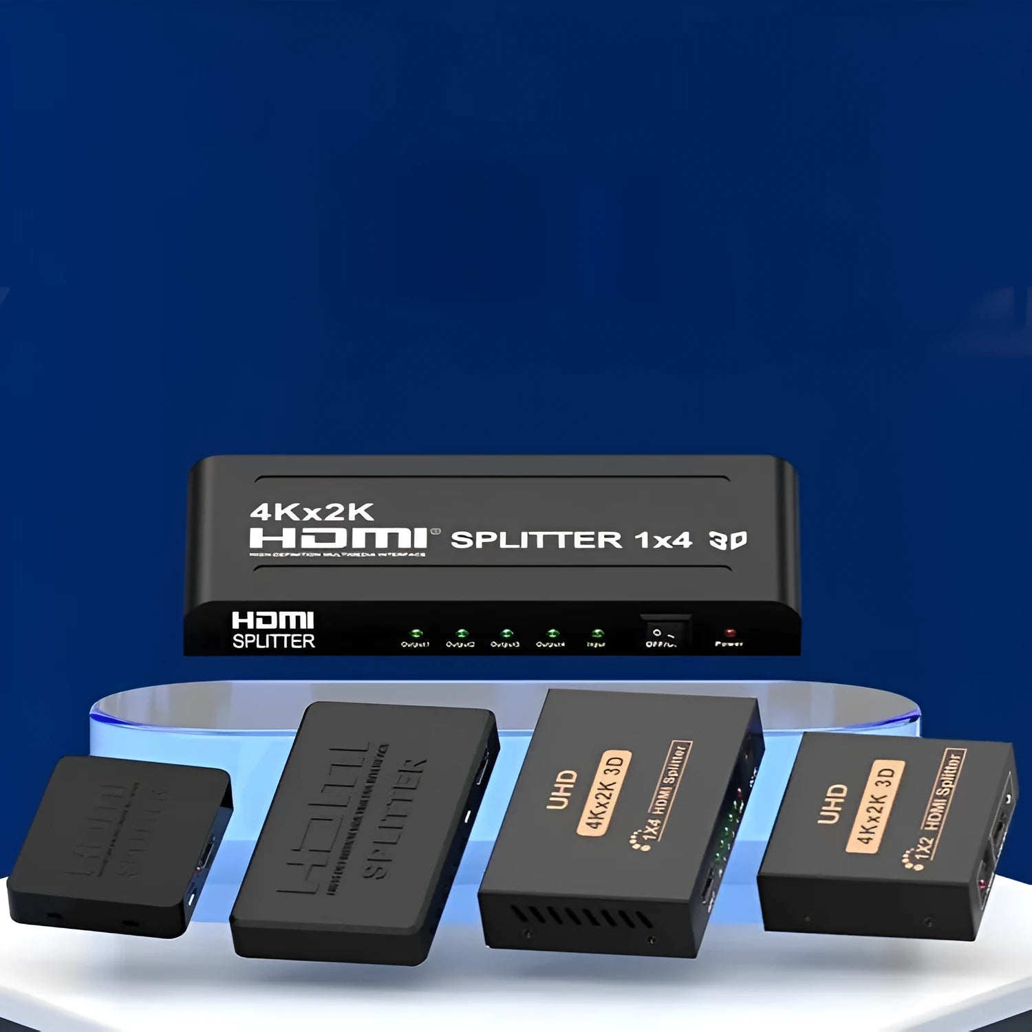 4K HDMI one input to two output splitter unit with USB power cable