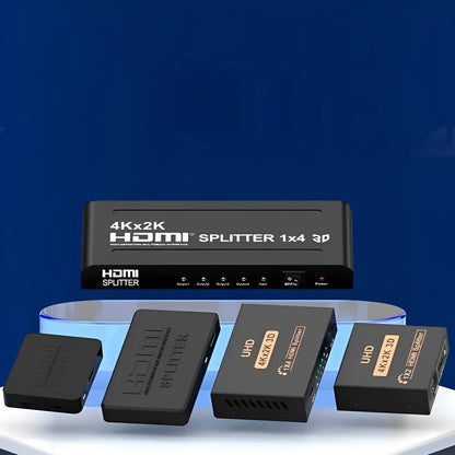 4K HDMI one input to two output splitter unit with USB power cable
