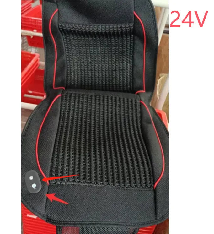Car ventilation seat cushion with massage function in black colour measuring 60 x 60 cm