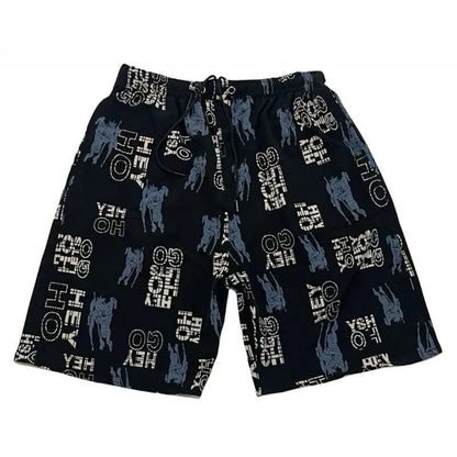 Men's loose casual beach trousers with striped pattern in quick-drying ice silk fabric