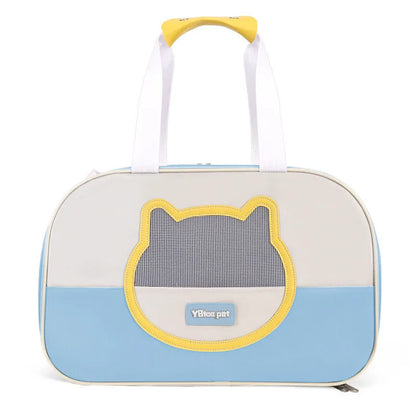 Outdoor portable foldable cat backpack in Oxford cloth with contrast colour design and 15 Jin capacity