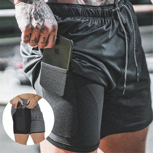 Premium compression shorts with pockets for men, perfect for gym and casual wear