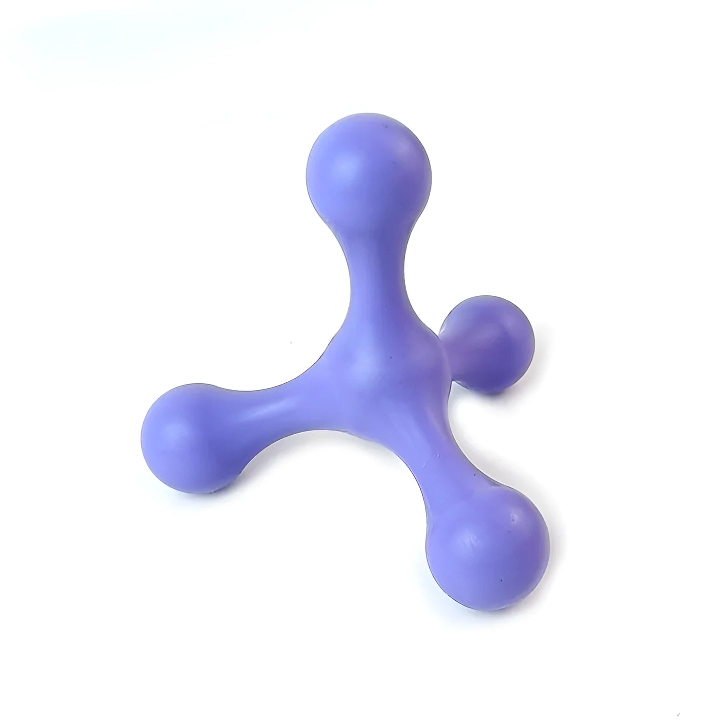 Blue three-legged silicone chew toy for small and medium dogs measuring 9.5cm with beef flavour