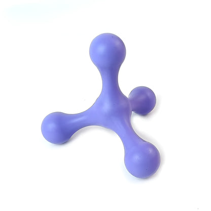 Blue three-legged silicone chew toy for small and medium dogs measuring 9.5cm with beef flavour