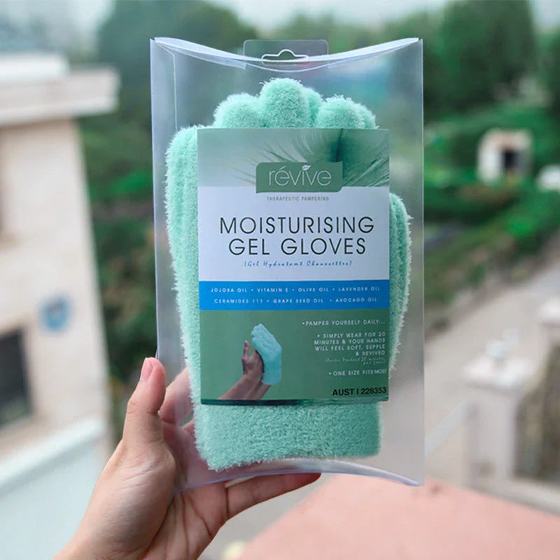 Luxurious hand and foot masks in pink and green colors, designed to deeply hydrate and rejuvenate dry, cracked skin