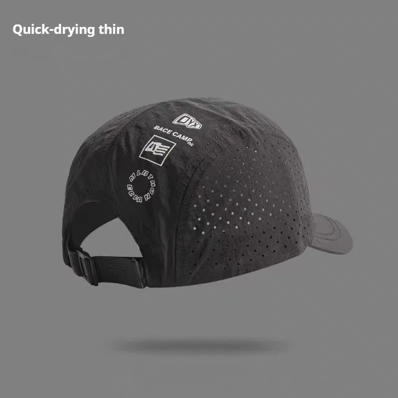 Men's adjustable baseball cap in purple with breathable mesh design for summer sun protection