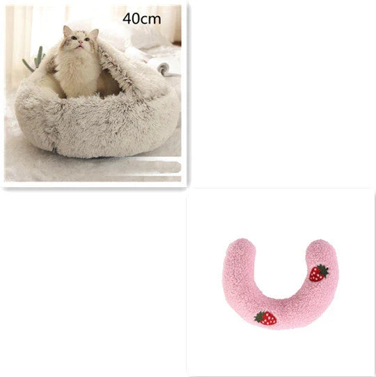 Cozy All-in-One Pet Bed in various colors and sizes, providing a plush and comfortable retreat for cats and dogs