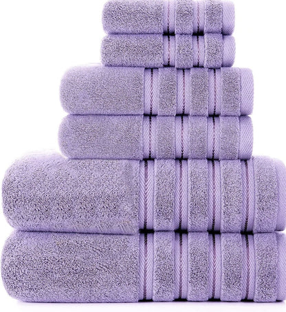 Three-piece long staple cotton towel set in blue: 33x33cm face cloth, 70x33cm hand towel, 70x137cm bath towel